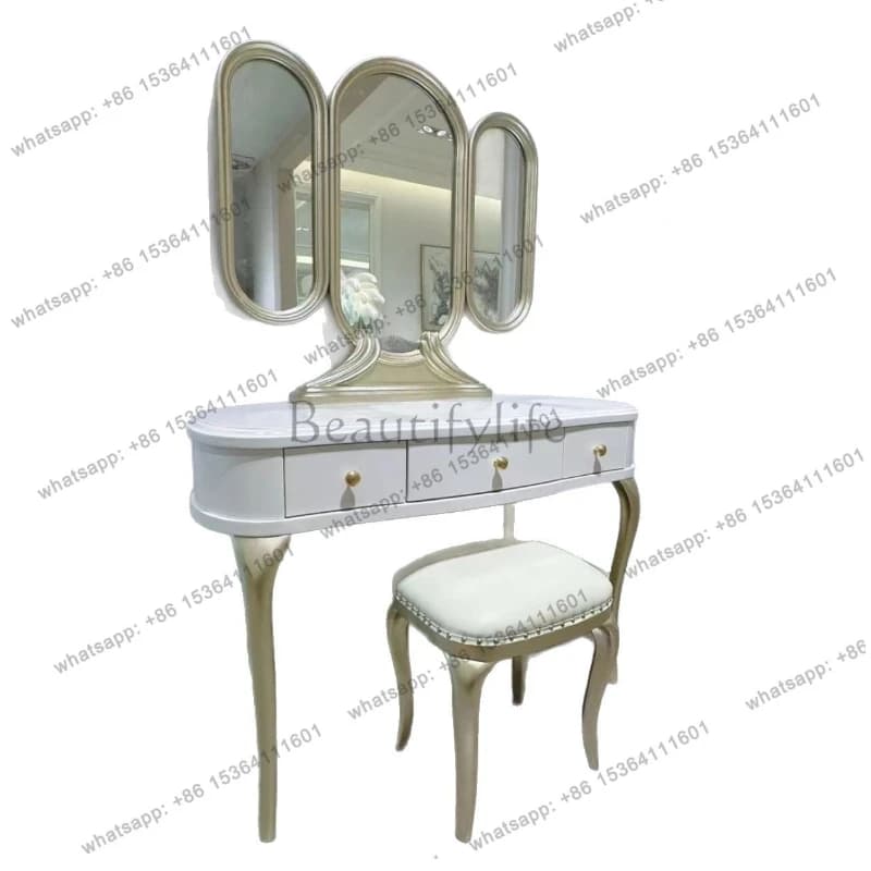 American light luxury solid wood dresser white French cabinet dresser wardrobe