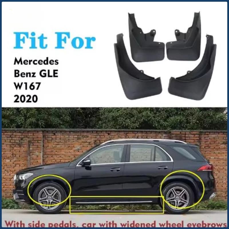 Set Mud Flaps For Mercedes Benz GLE Class W167 V167 2019 2020 2021 2022 2023 2024 Fender Mudflaps Splash Guards Mudguards Mud Fl
