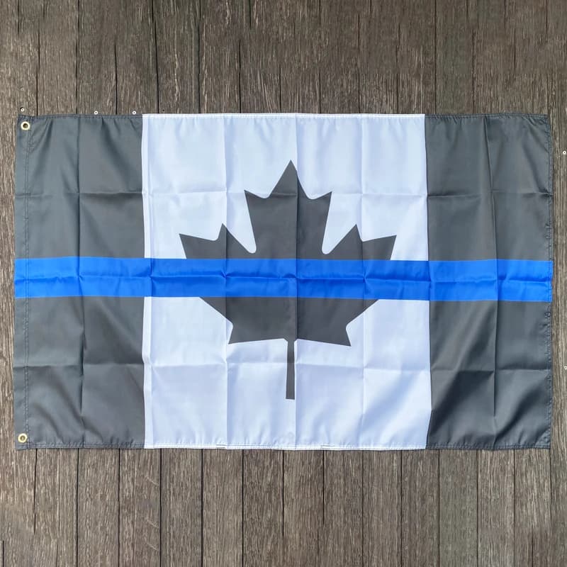 Xvggdg Custom Flag Canada Blue Line Flags, 3 X 5ft Thin Blue Line Canada Flag