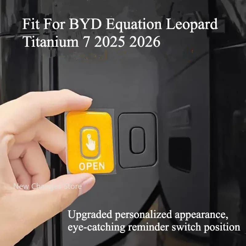 For BYD Ti 7 Rear Warning Sticker For Switch Button Of Small Backpack In Trunk Modified Accessories