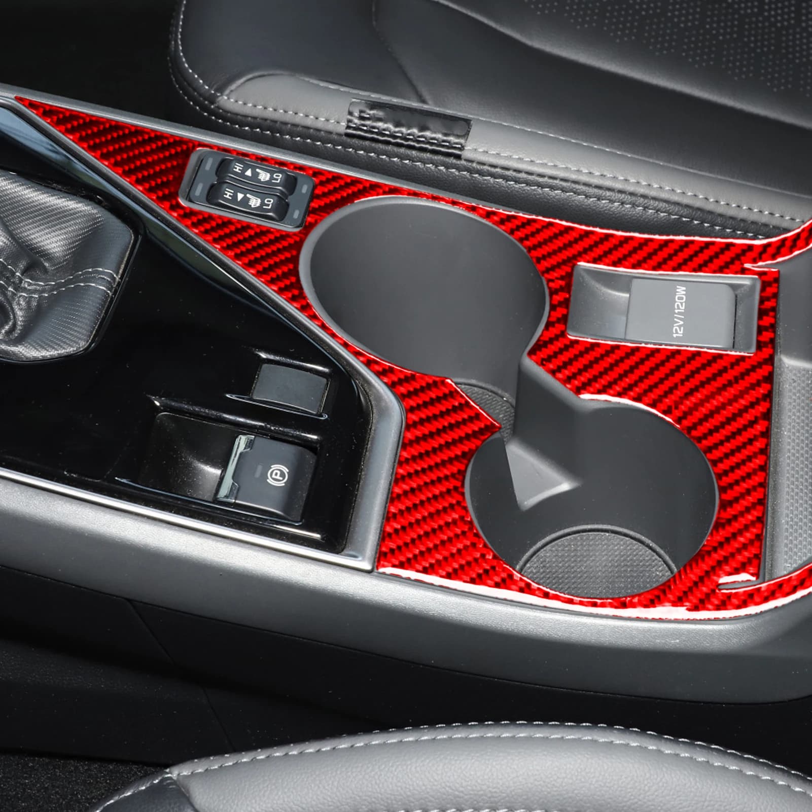 For Subaru Crosstrek Impreza 2024 2025 2026 Carbon Fiber  Center Console Cup Holder Car Interiors Accessories Decoration Sticker