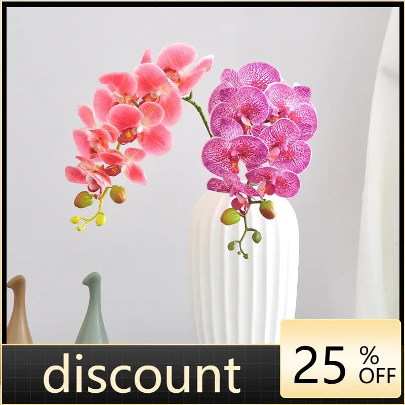 LH simulated flower 8 heads feel orchid home living room decoration Phalaenopsis fake flower