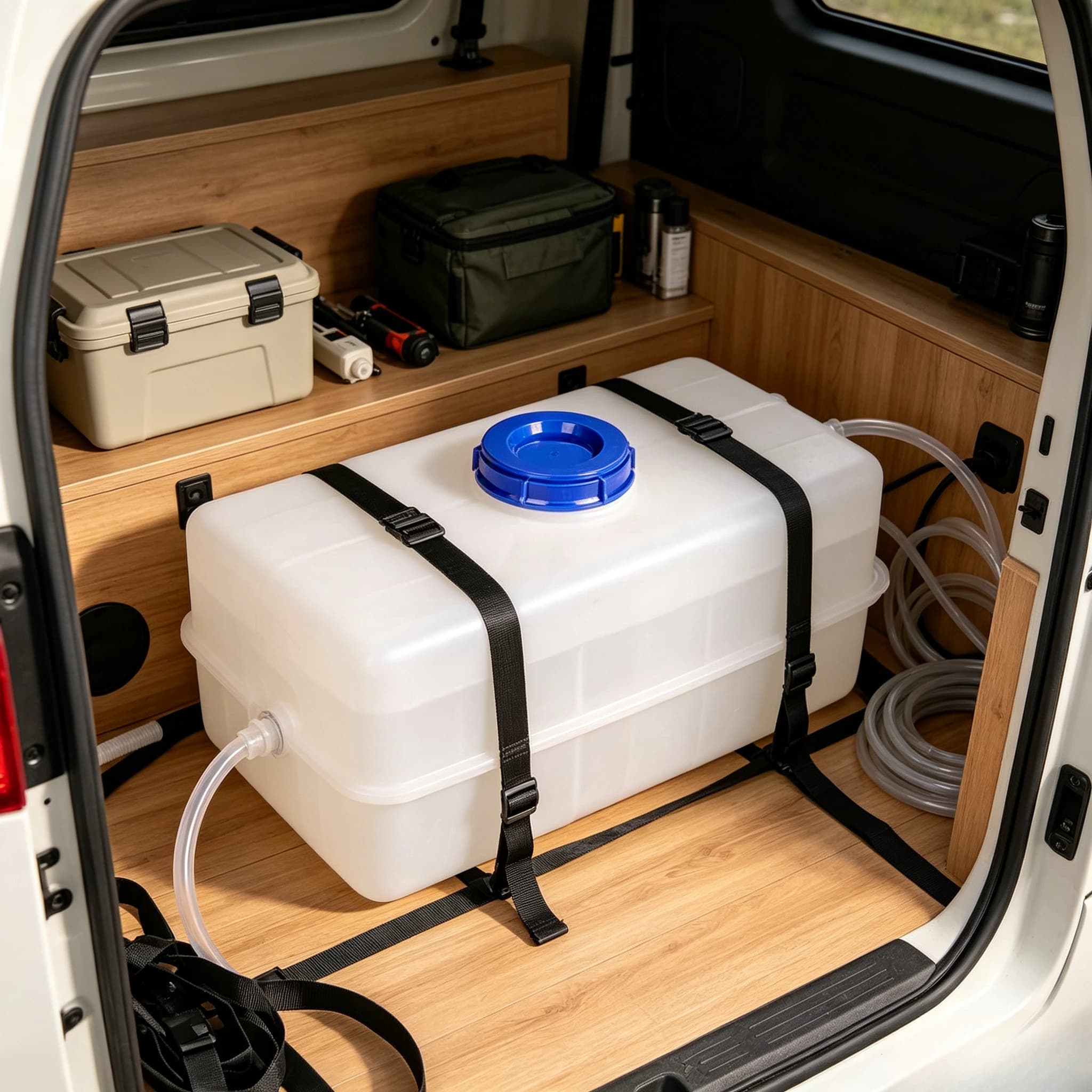 For 60-100L Horizontal Fresh Water Tank Plastic Storage Container for RV Camper Van Conversion and Outdoor Camping Equipment