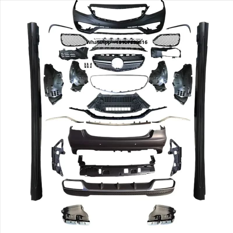for W212 2010 2011 2012 2013 To 2015 E63  Front Rear Bumper Side Skirt Headlight Auto Car Full Body Kit