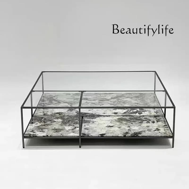 M Italian Marble Small Apartment Coffee Table Simple Modern Design Home High-end Glass Tea Table