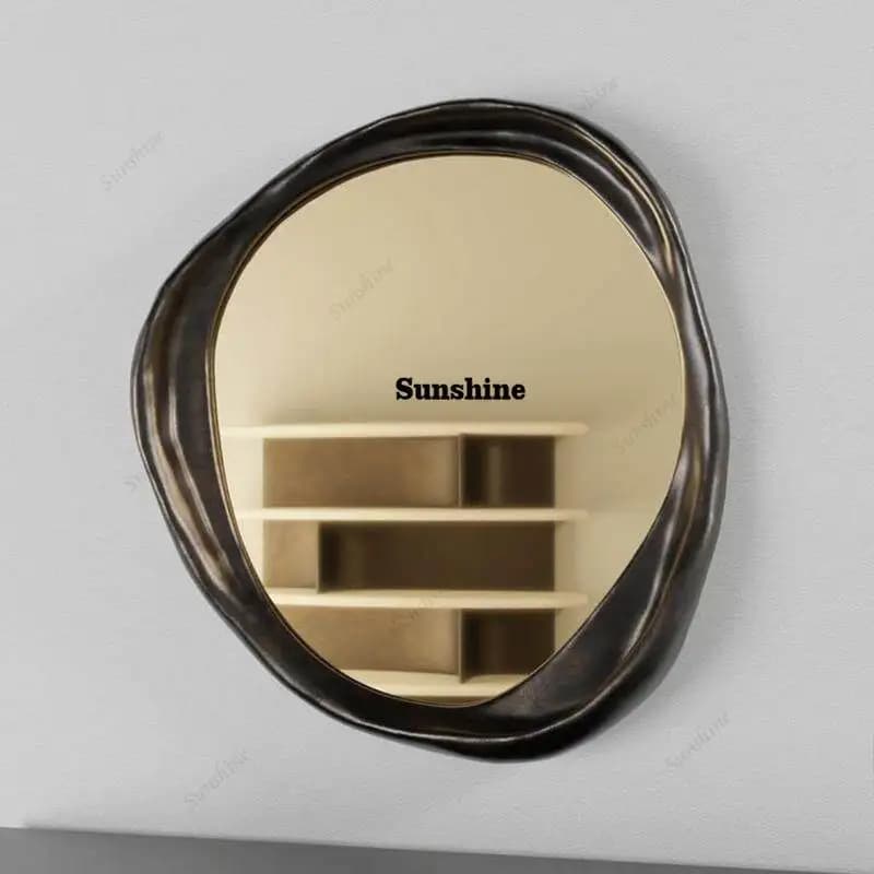 French decorative mirror wall hanging irregular hallway mirror special-shaped bedroom dressing mirror