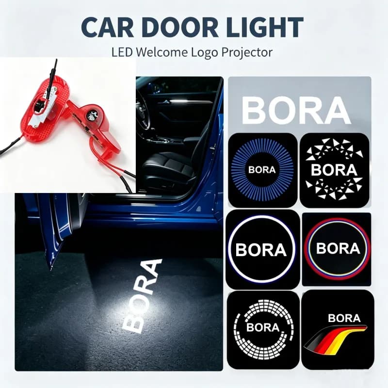 2Pcs LED Ghost Logo Laser Projector Car Door Welcome Courtesy Shadow Light For Volkswagen Bora 1999-2006 Car Styling Accessories