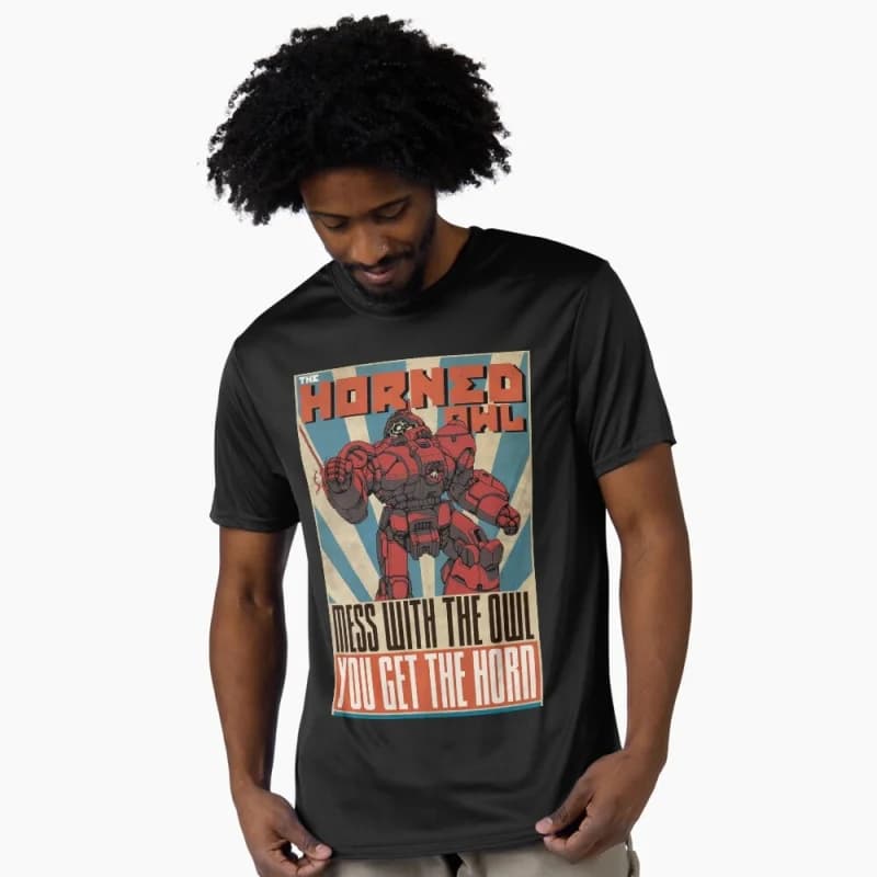 Horned Owl Mechwarrior MWO Mech Combat RPG Gift t shirt for gamer Battletech Graphic clothes Short sleeve All size tops S-6XL