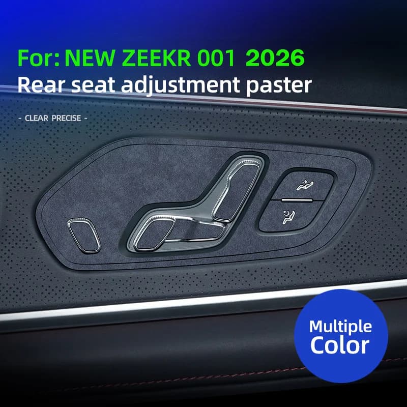 For ZEEKR 001 2026, 001 Max Ultra Alcan tara Suede Back Row Rear Seat Adjustment Panel Trim Sticker Interior Car Accessories