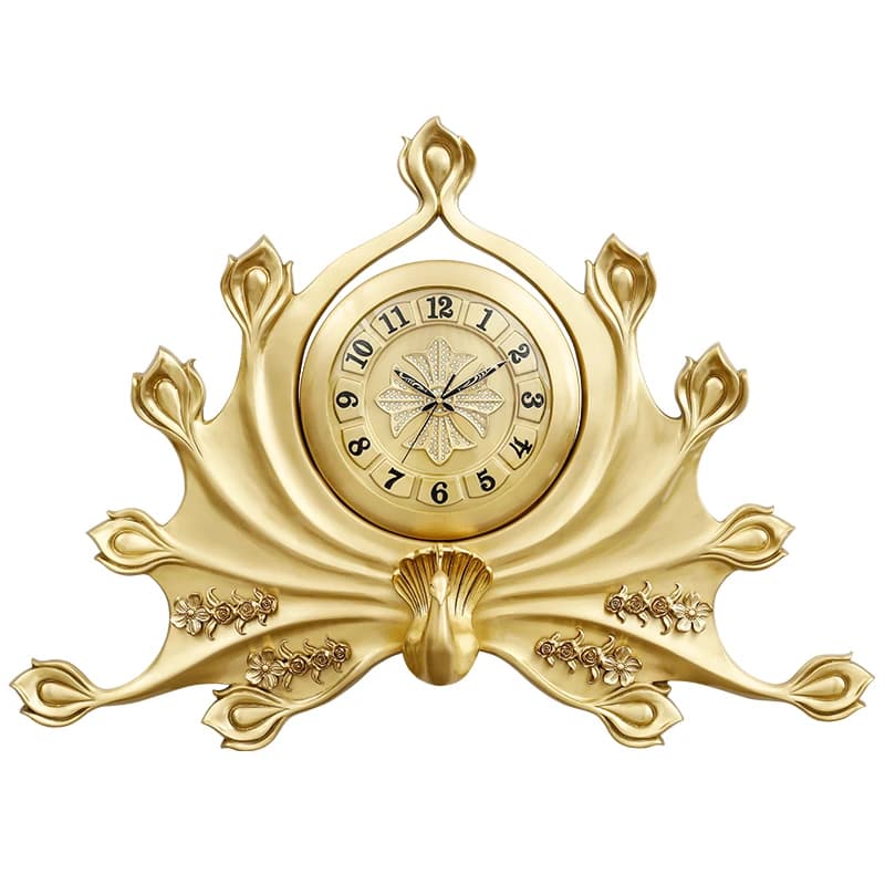 Modern light luxury peacock decoration clocks living room home creative high-end fashion silent clock wall hanging