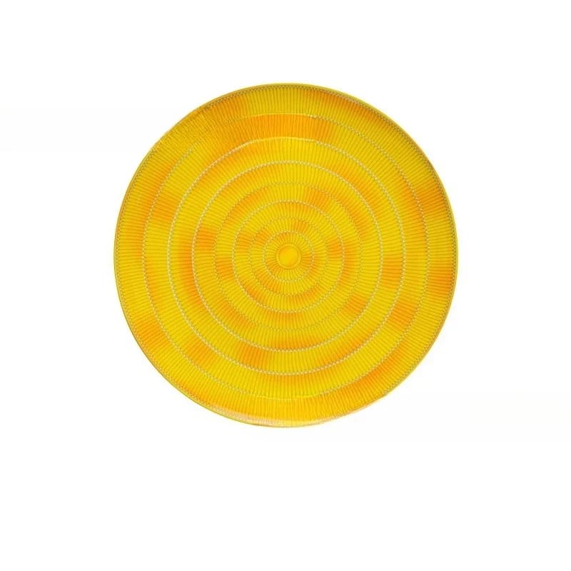 Sun yellow bone china tableware set European high-end sense home plate hotel ceramic steak plate simple style