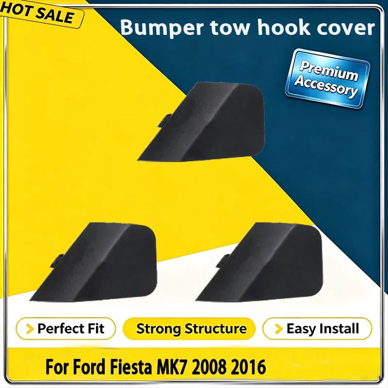For Ford Fiesta MK7 2008 2016  Car Front Bumper Tow Hook Eye Cover Cap 8A6117A989AB Black Plastic