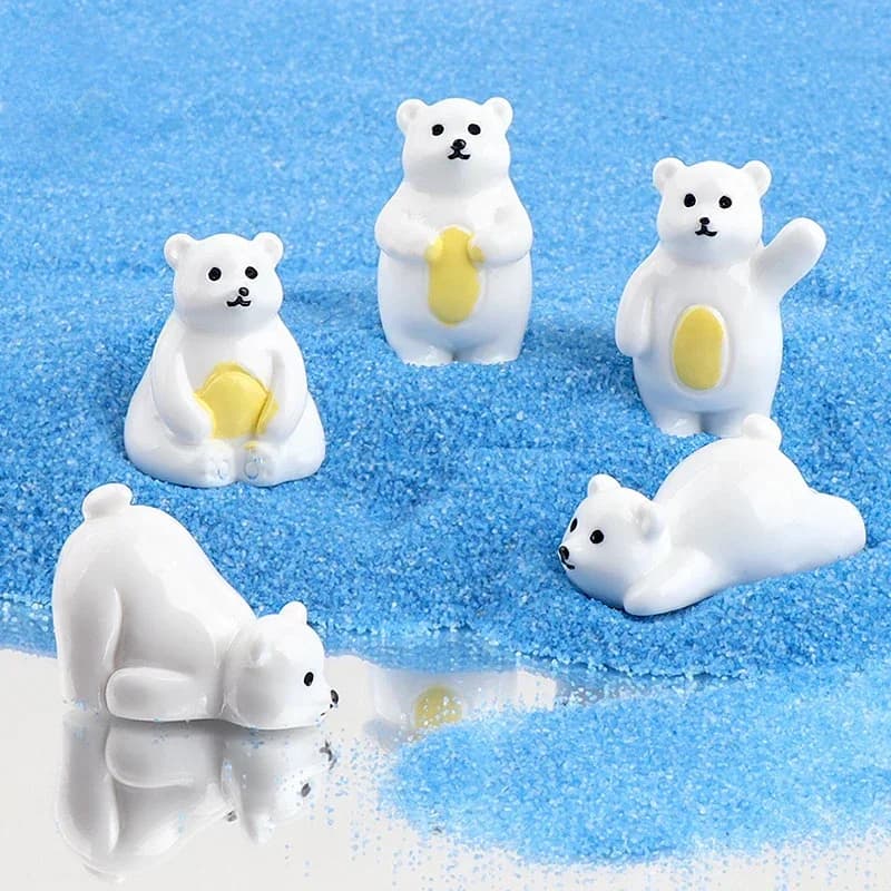 Kawaii Resin Stereo Polar Bear Miniature Material Scrapbook Embellishments Planar Flatback Scrapbooking Supplies Miniatures Diy