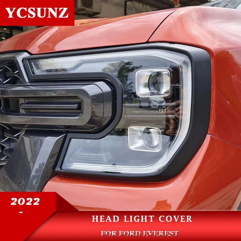 ABS Head Light Cover For Ford Everest 2024 2025 2026 Front Lamp Protector Exterior Parts Car-Stylings Ycsunz