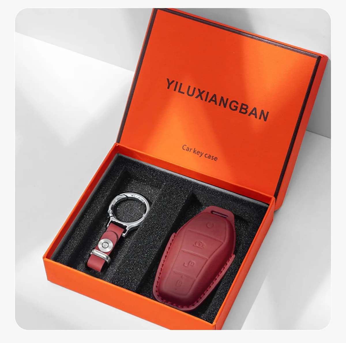 For BYD Tang L Car Key Cover First Layer Cowhide High-end Key Case Buckle for Men and Women Interior