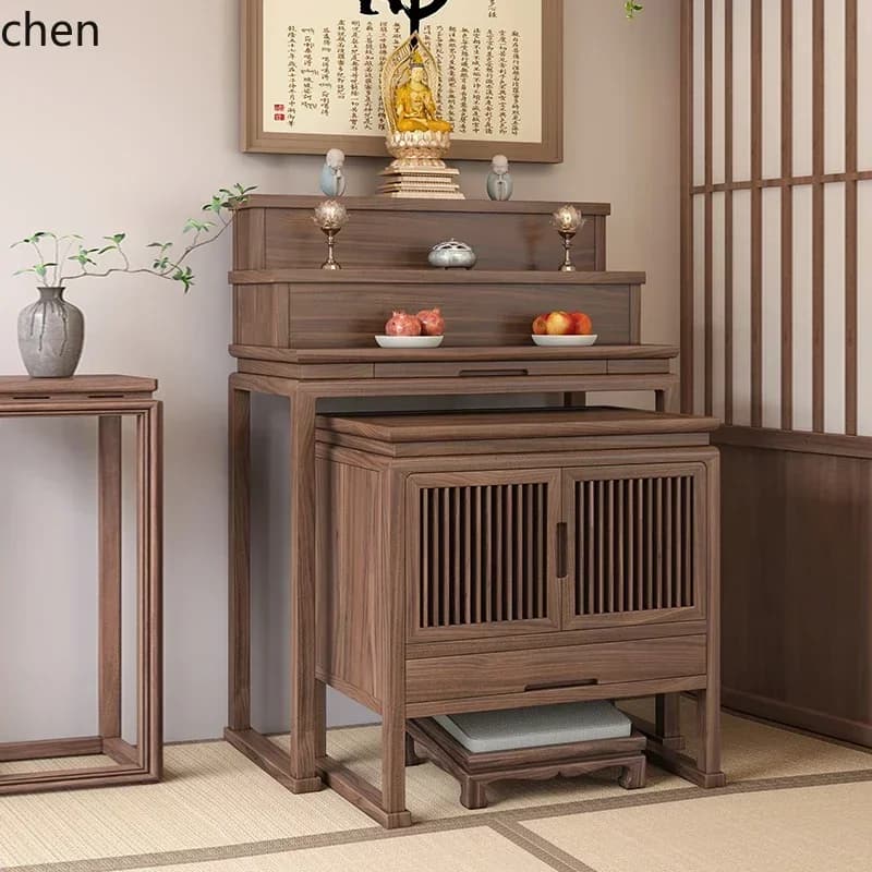 HYS  table offering incense case household Buddhist cabinet God of Wealth Guanyin Bodhisattva offering