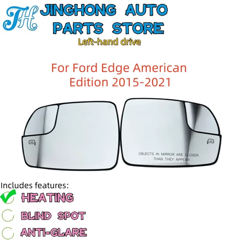 For Ford Edge American Edition 2015-2021 lenses, reverse lenses, rearview lenses, reflective mirrors, electrically heated glass