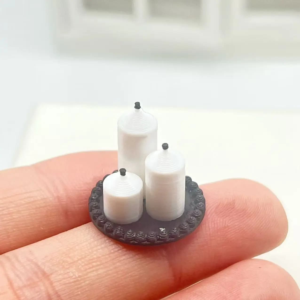 Dollhouse Mini Candle Model Candle Plate Scene 1:12 Miniature Photography Props Micro Scene Table Ornament Doll Accessories