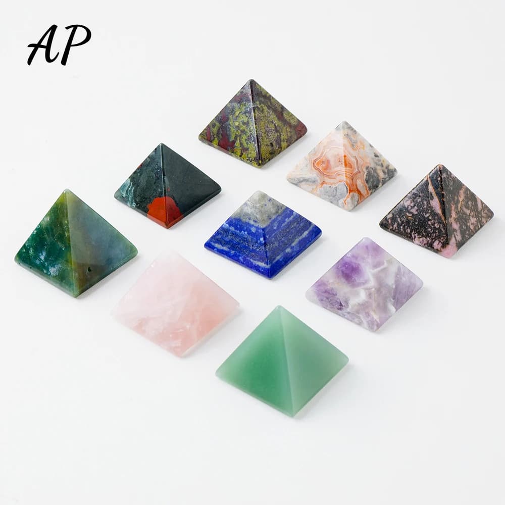 4cm Natural Crystal Lapis Lazuli Pyramid Healing Energy Chakra Amethyst Gem Meditation Lucky Reiki Balancing Stone Gift