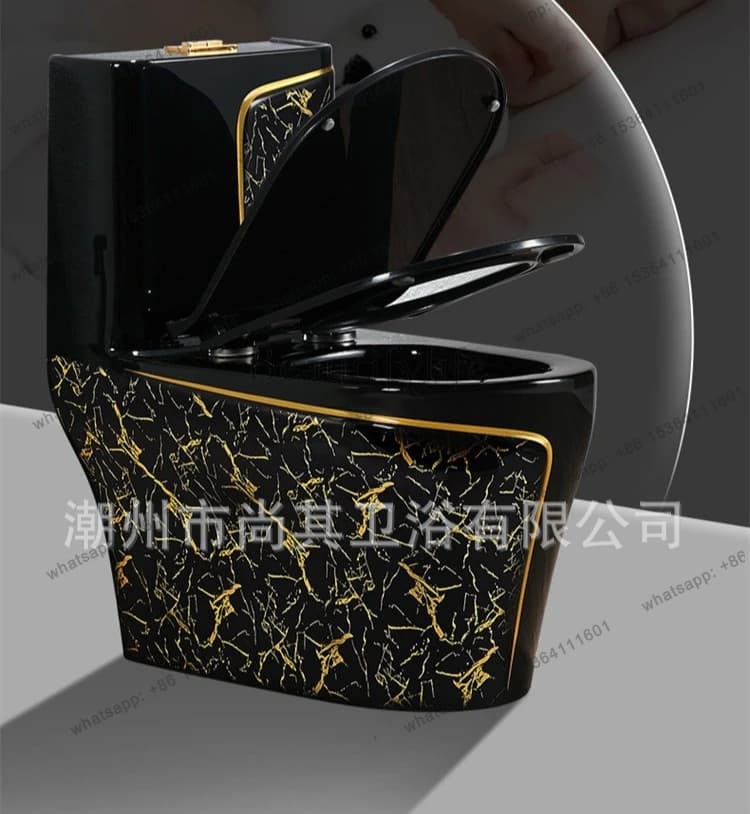 Color gold toilet siphon water-saving European flush toilet