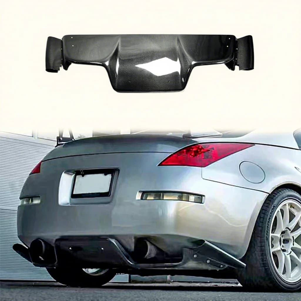 For 03-08 Z33 350Z Infiniti G35 Coupe 2D Jdm Ts Style Rear Diffuser 6Pcs (With Fitting) Carbon Fiber