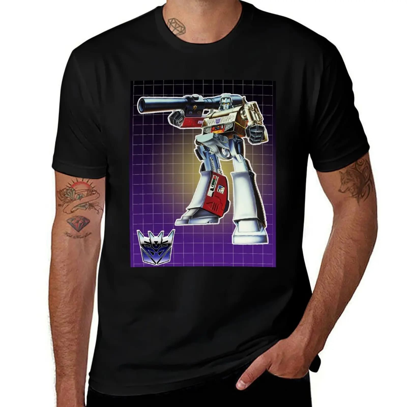 MEGATRON G1 BOX ART T-Shirt Big and Tall Basic Tee Shirt T-Shirt