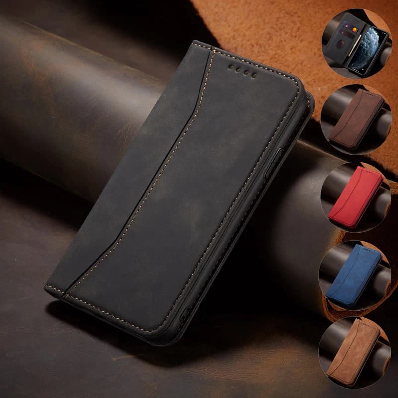 Slim Leather Flip Phone Cover For Samsung Galaxy A15 A05s A15 A24 A25 A35 A55 A06 A16 A26 A36 A56 A17 A07