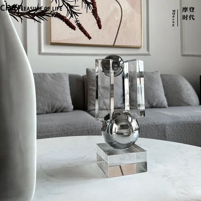 Modern Times Simple Special-shaped Crystal Ornament Entrance Bedroom Living Room TV Cabinet Model Room Accessories