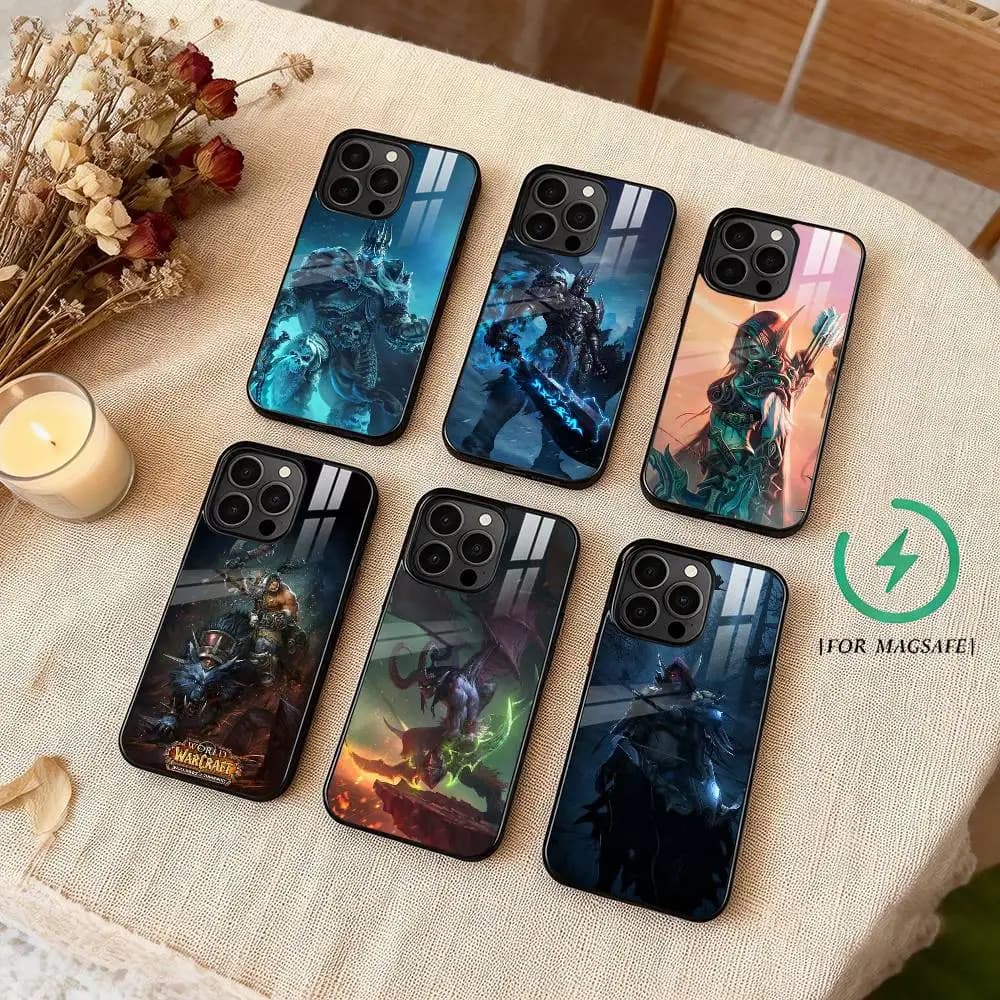 Game W-World of W-Warcraft  Phone Case For iPhone 17 16 15 14 13 12 Pro Max Plus for Magsafe Wireless Magnetic Cover