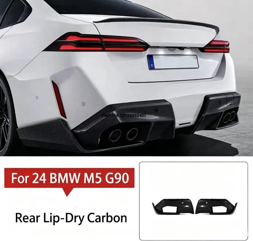 Dry Carbon Fiber Rear Diffuser and Rear Lip Spoiler for G90 M5 2024-2025