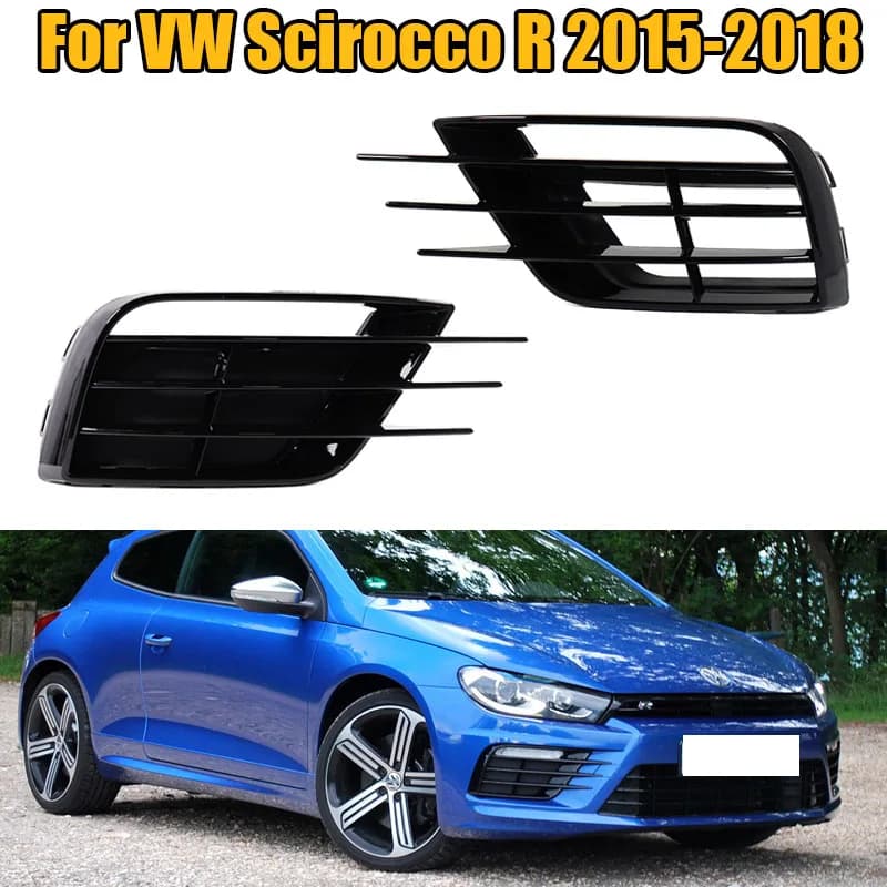 Left Right Car Front Bumper Fog Light Lamp Cover Grille Lower Grill ABS For Volkswagen VW Scirocco R 2015 2016 2017 2018
