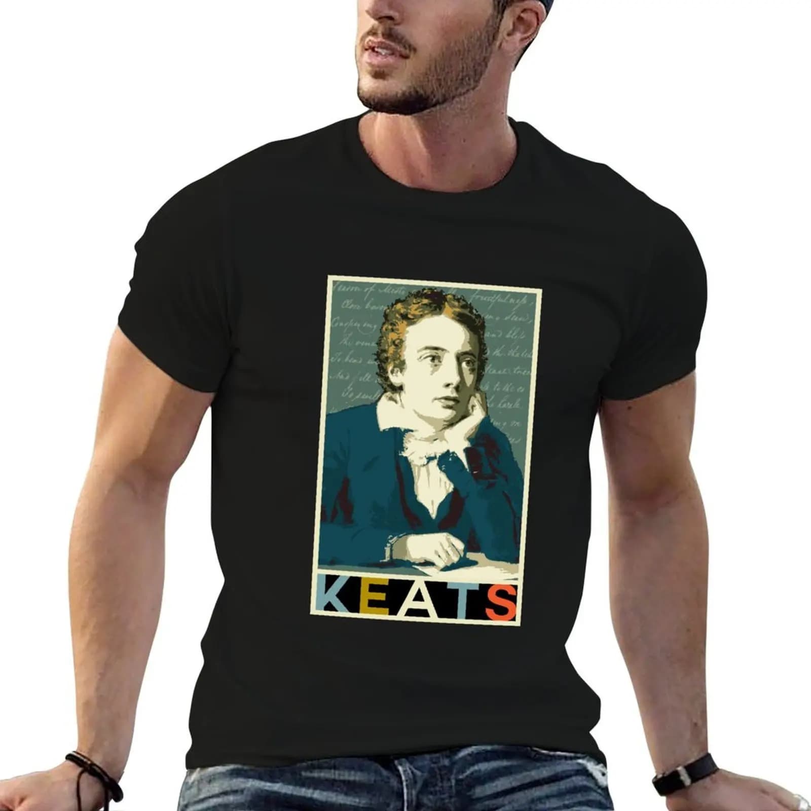 John Keats T-Shirt graphic t shirt vintage oversize t-shirts man men t shirts