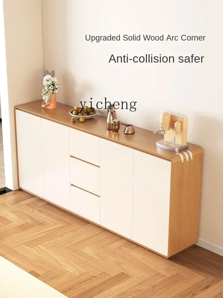 a1Solid Wood Sideboard Household Chest of Drawers Kitchen Storage Cabinet Living Room Tea Integrated Wall Cabinet