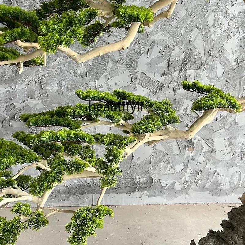 Welcome Pine Imitative Tree Large Fake Trees Chinese Indoor Landscape Arborvitae Pine Green Plant Entrance WindowN