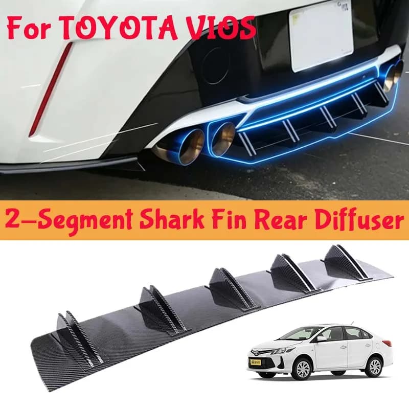 For TOYOTA VIOS Shark Fin Rear Diffuser Split Chassis Spoiler Auto Aerodynamic Parts Aerodynamic Modification