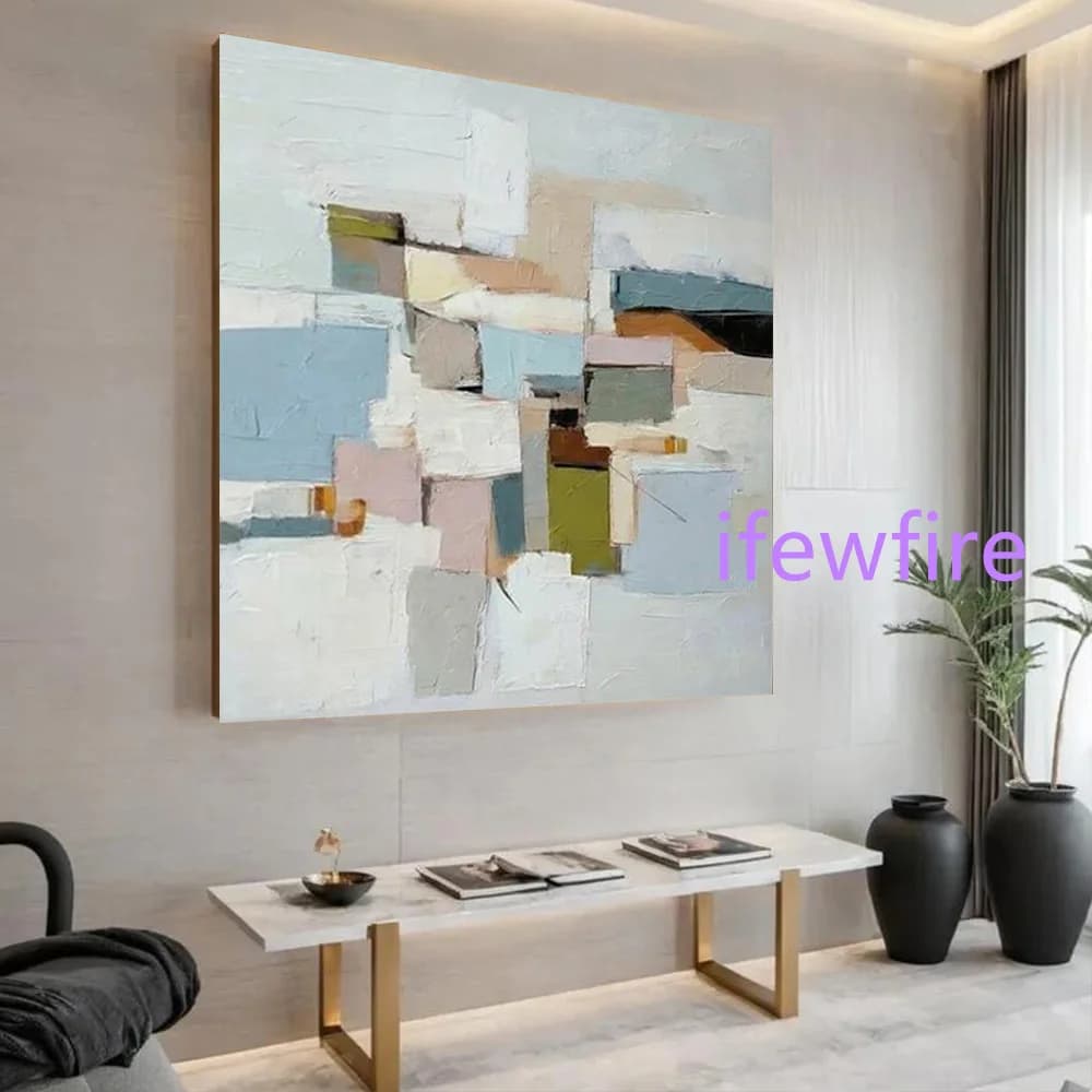 Modern Abstract Oil Painting on Canvas 100% Handmade Unique Original Wall Art Picture for Living Room Home Decor Image Artwork