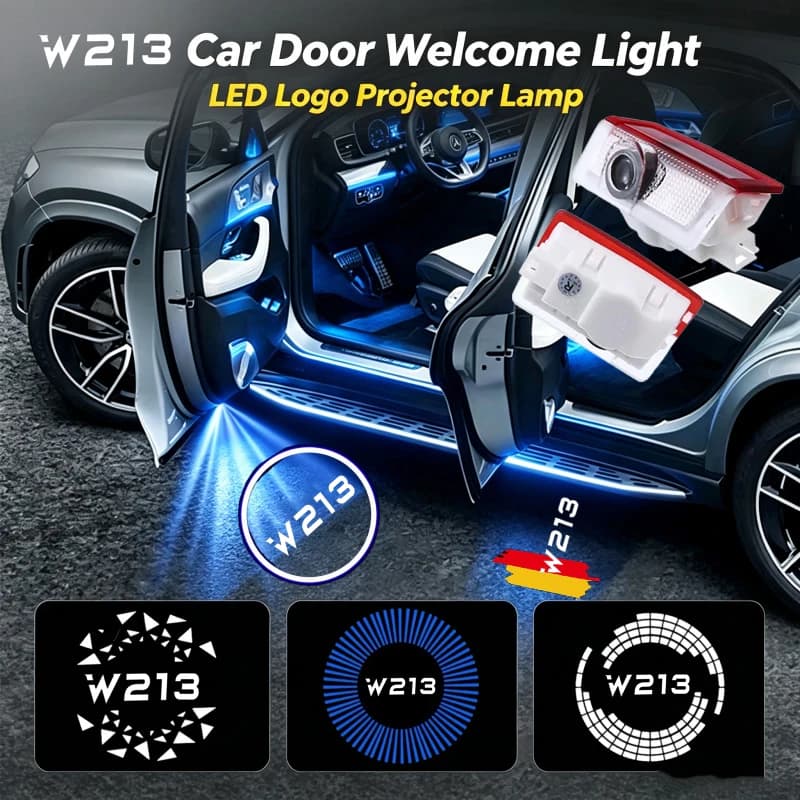 2PCS LED Car Door Welcome Courtesy Ghost Shadow Emblem Projector Lamps Decor For Mercedes Benz E Class W213 2010‑2020 Accessorry