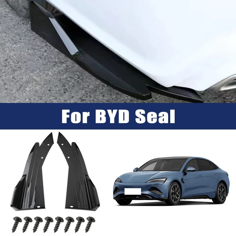 Car Rear Bumper Spoiler Lip Carbon Fiber Wing Trim Protection Anti-crash Diffuser Side Skirt Wrap Angle Splitter for BYD Seal