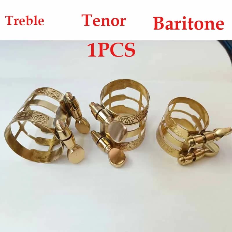 Metal Vibration Pad Carving Mouthpiece Ligature for Bb Clarinet Suit for Pop Classical Jazz Musical Style Treble Tenor Baritone