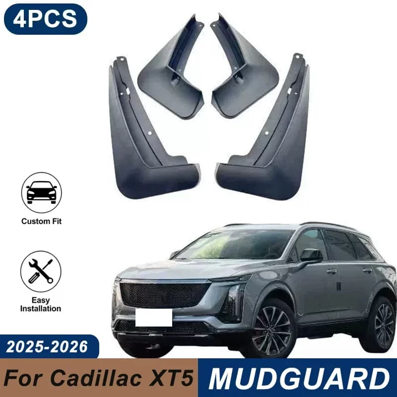 4PCS Car Mud Flaps For Cadillac XT5 2025-2026 Waterproof Anti-Splash Fender Mudguards Auto Exterior Accessories