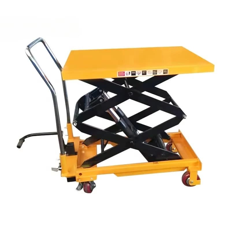 Foot pump operated mobile lifting table with rollers Hydraulic scissor table