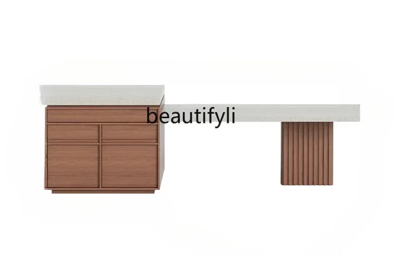 xzzY13 Island table collapsed restaurant guide platform household telescopic light luxury rock slab high-end light luxury