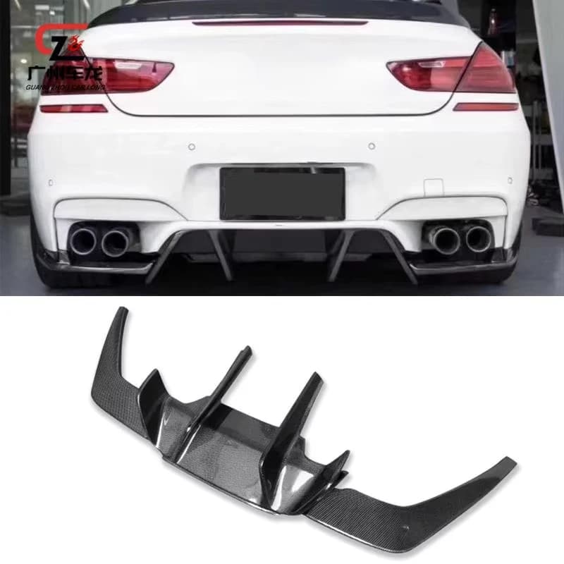 Carbon Fiber Bumper Rear Lip Splitter with Tow Hook for  6 Series M6 F06 F12 F13 2011-2016 FD Style