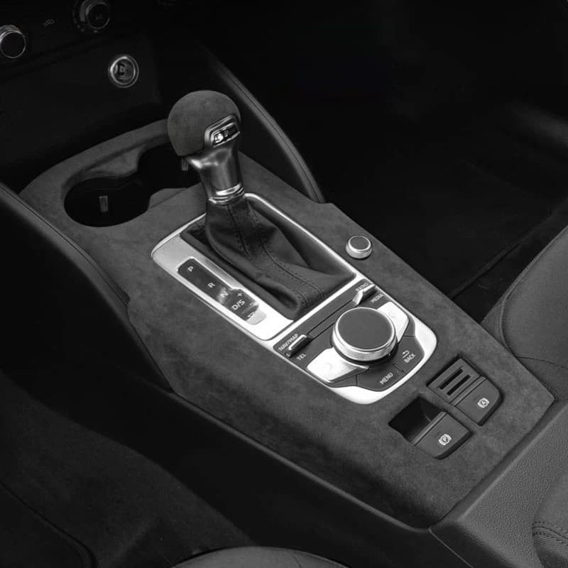 Suede Leather Center Console Gear Shift Knob Cover LHD Trim For Audi 8V A3 2014-2020 Car Interior Accessories