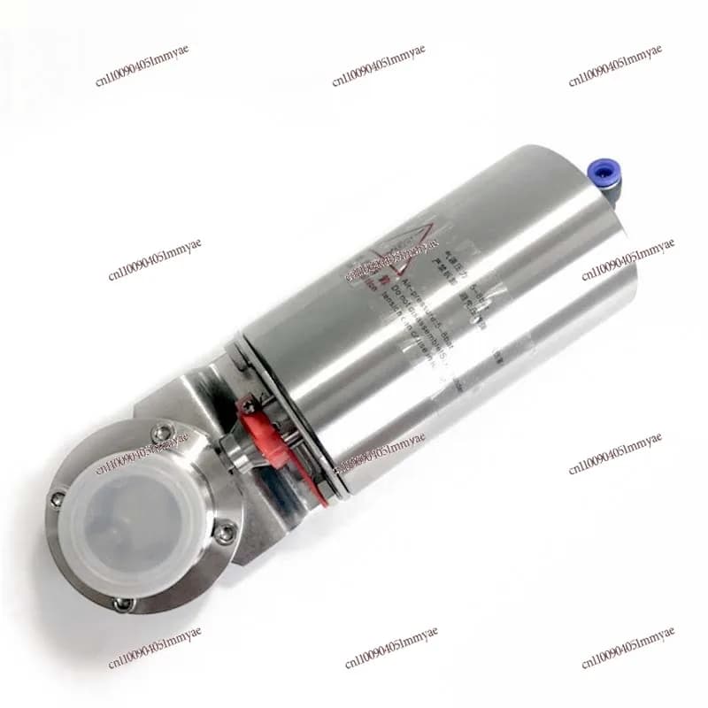 304 Stainless Steel Pneumatic Butterfly Valve Clamp Type Quick-loading Clamp Chuck Two Vent Pipe Link Valve 316