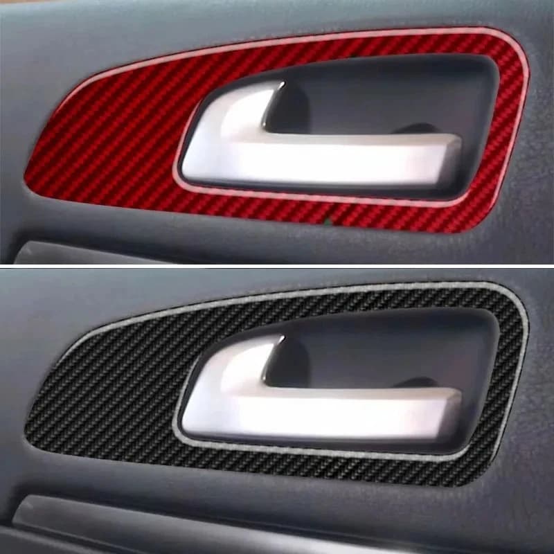 For Alfa Romeo Brera Spider 2005-2010 Soft Carbon Fiber Car Door Handle Panel Cover Trim Stickers Interior Car Accessories