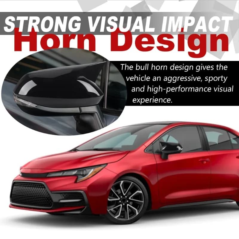 For Toyota Corolla 2019 2020 2021 2022 2023 Gloss Black ABS Car Side Rearview Mirror Cover Cap Exterior Trim Accessories