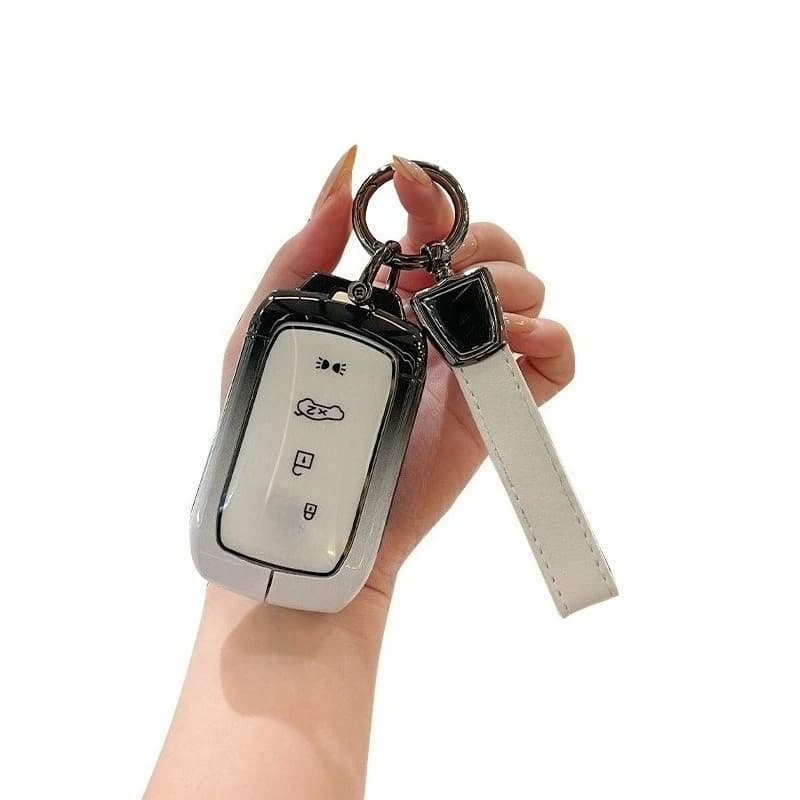 Premium Zinc Alloy Key Cover Case for Maserati Grecale/Ghibli/Levante/Quattroporte/GT - Protective Key Fob Shell Key Bag Chain