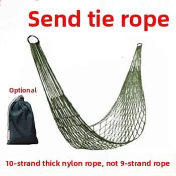 CX outdoor products bold mesh camping hammock, nylon rope single hammock nylon rope