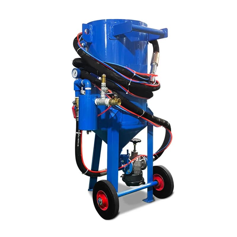High Pressure Manual Motor Sandblasting Machine for Burnishing and Polishing Dry/Wet Dustless Operation with Tank